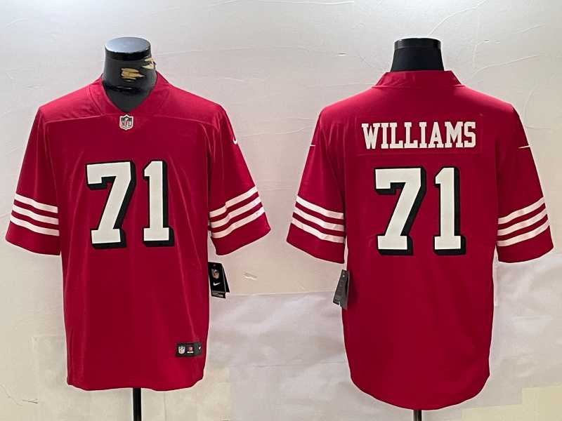 Mens San Francisco 49ers #71 Trent Williams Red Vapor Untouchable Limited Stitched Jerseys